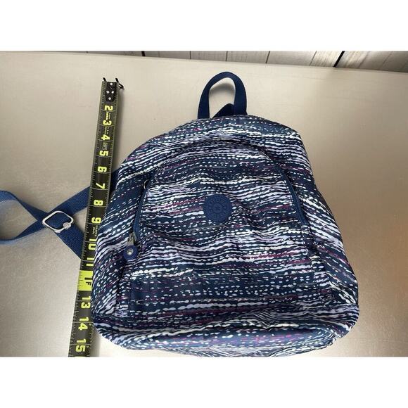 KIPLING Yaretzi Small Printed Backpack Textured Waves Lightweight Carry All Bag - Picture 7 of 8